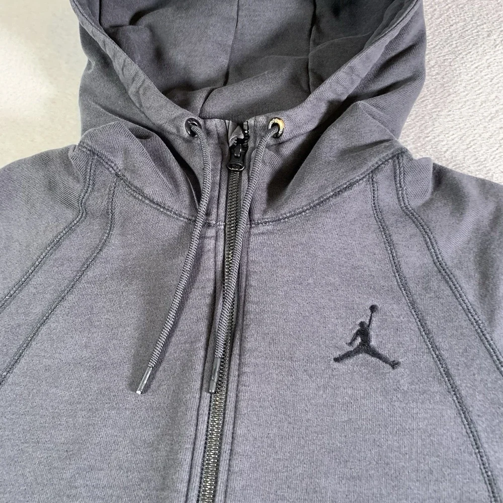 Jordan Nike Wings Fleece Hoodie Sweatshirt Gray 860196-063 Full Zip Size Medium‎